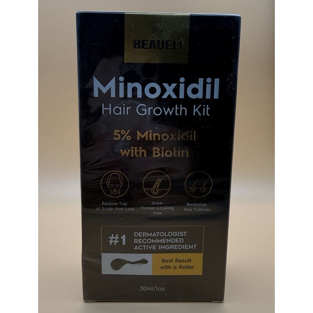 Beaueli Minoxidil 5% with Biotin Hair Growth Kit New